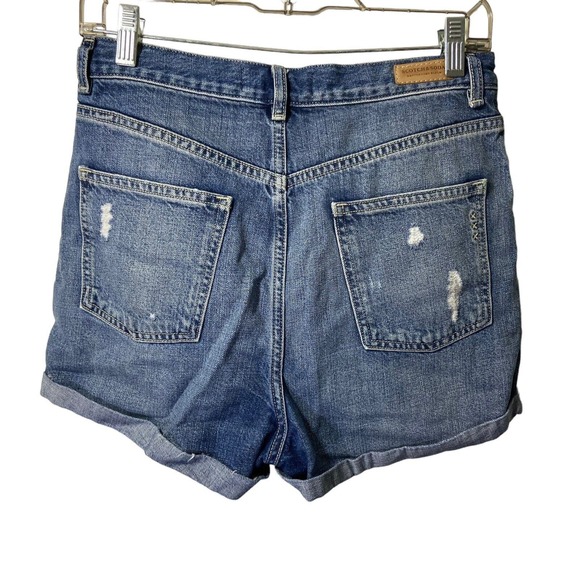 Scotch & Soda Cuffed Women Button Fly Jean Shorts 28 Festival Retro Grunge Y2K - Picture 2 of 15